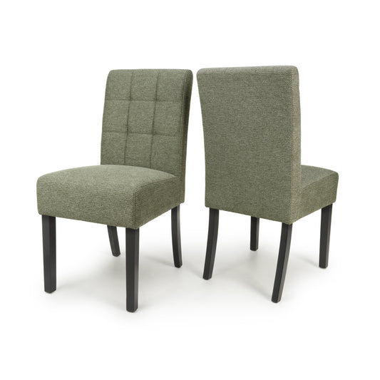 Moseley Weave Green Dining Chair in Black Legs - Blythe Living