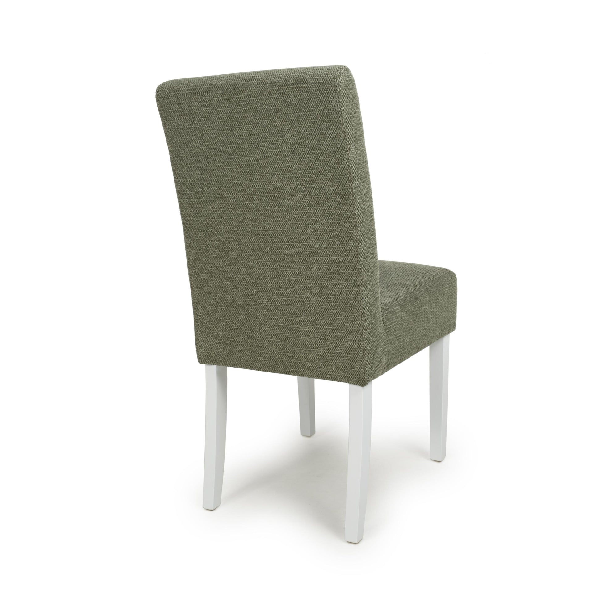 Moseley Weave Green Dining Chair in White Legs - Blythe Living