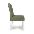 Moseley Weave Green Dining Chair in White Legs - Blythe Living