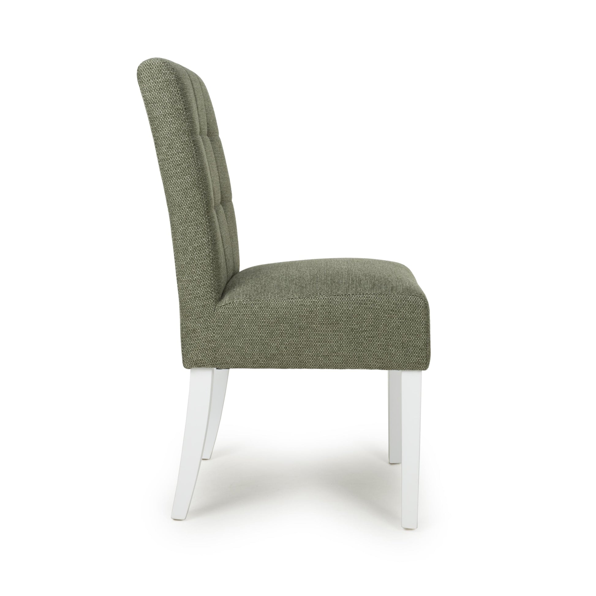 Moseley Weave Green Dining Chair in White Legs - Blythe Living