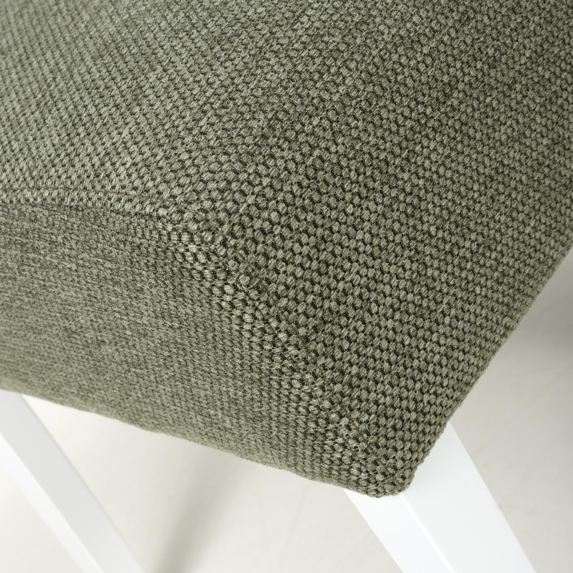 Moseley Weave Green Dining Chair in White Legs - Blythe Living