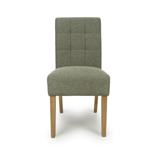 Moseley Weave Green Dining Chair in Natural Legs - Blythe Living