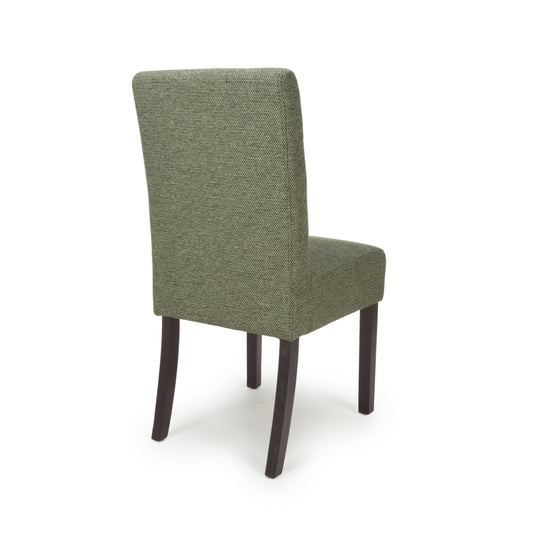 Moseley Weave Green Dining Chair in Walnut Legs - Blythe Living