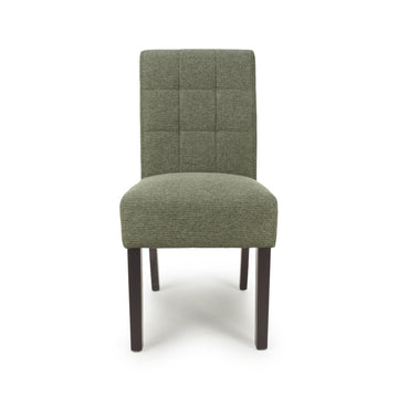 Moseley Weave Green Dining Chair in Walnut Legs - Blythe Living