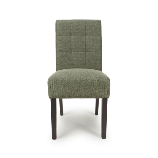 Moseley Weave Green Dining Chair in Walnut Legs - Blythe Living