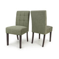 Moseley Weave Green Dining Chair in Walnut Legs - Blythe Living