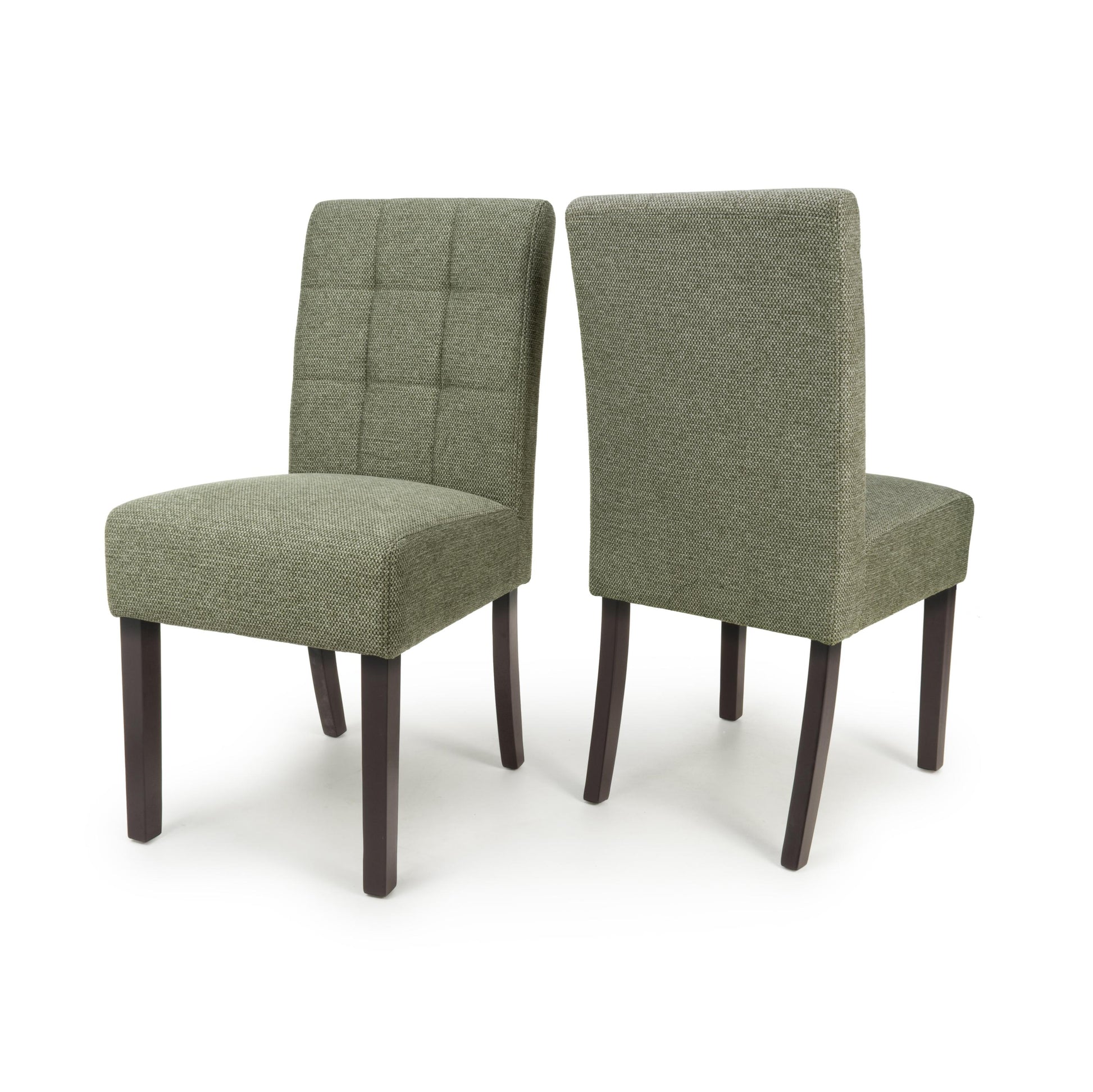 Moseley Weave Green Dining Chair in Walnut Legs - Blythe Living