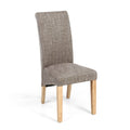 Karta Scroll Back Tweed Oatmeal Dining Chair - Blythe Living