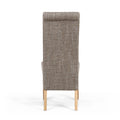 Karta Scroll Back Tweed Oatmeal Dining Chair - Blythe Living