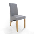 Karta Scroll Back Tweed Grey Dining Chair - Blythe Living