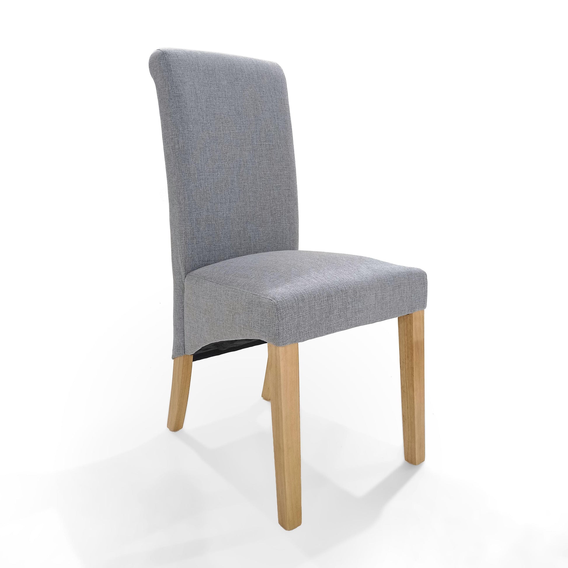 Karta Scroll Back Tweed Grey Dining Chair - Blythe Living
