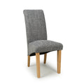 Karta Scroll Back Tweed Grey Dining Chair - Blythe Living