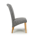 Karta Scroll Back Tweed Grey Dining Chair - Blythe Living