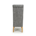 Karta Scroll Back Tweed Grey Dining Chair - Blythe Living