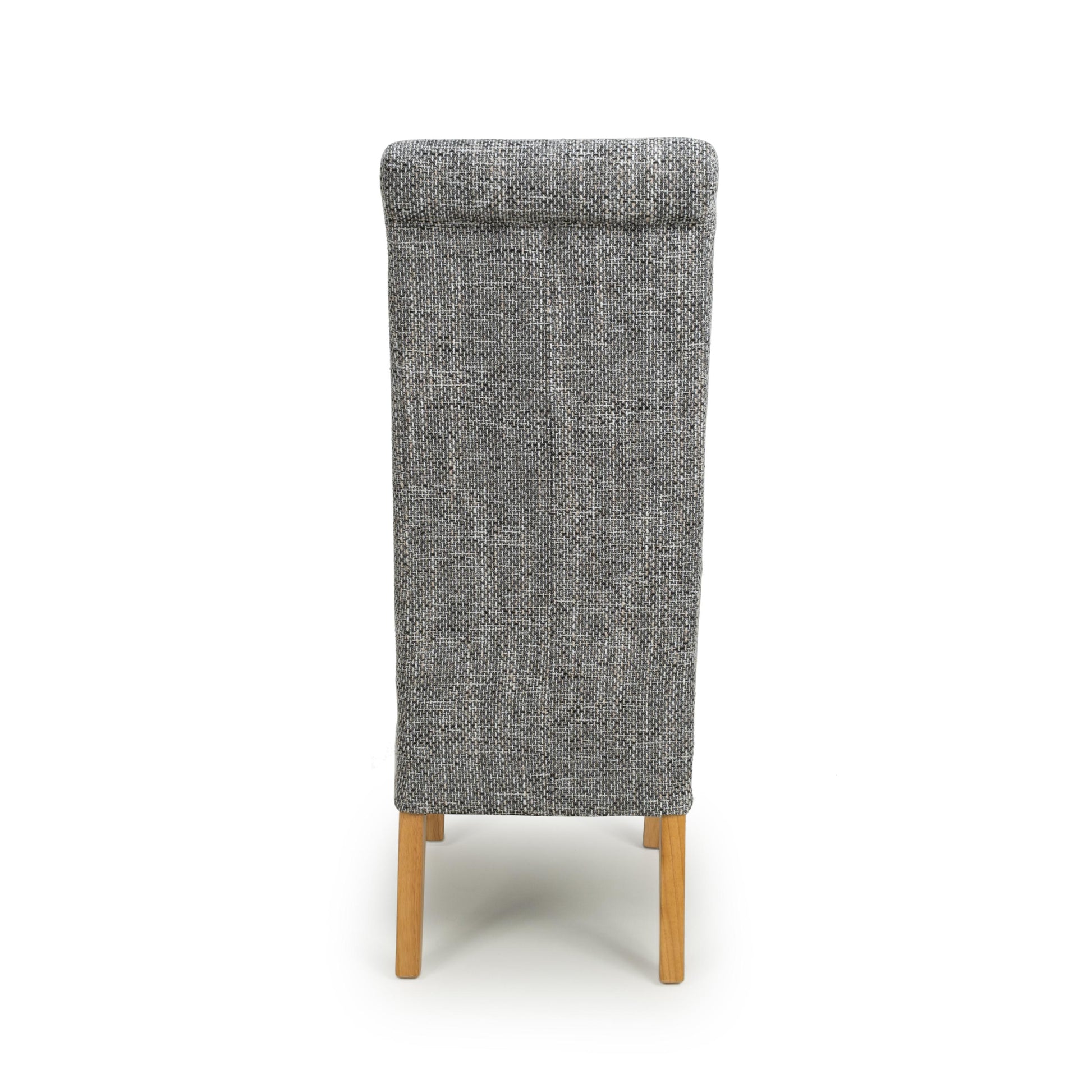Karta Scroll Back Tweed Grey Dining Chair - Blythe Living