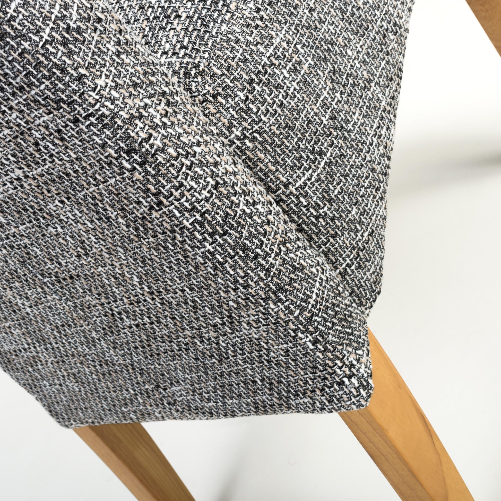 Karta Scroll Back Tweed Grey Dining Chair - Blythe Living