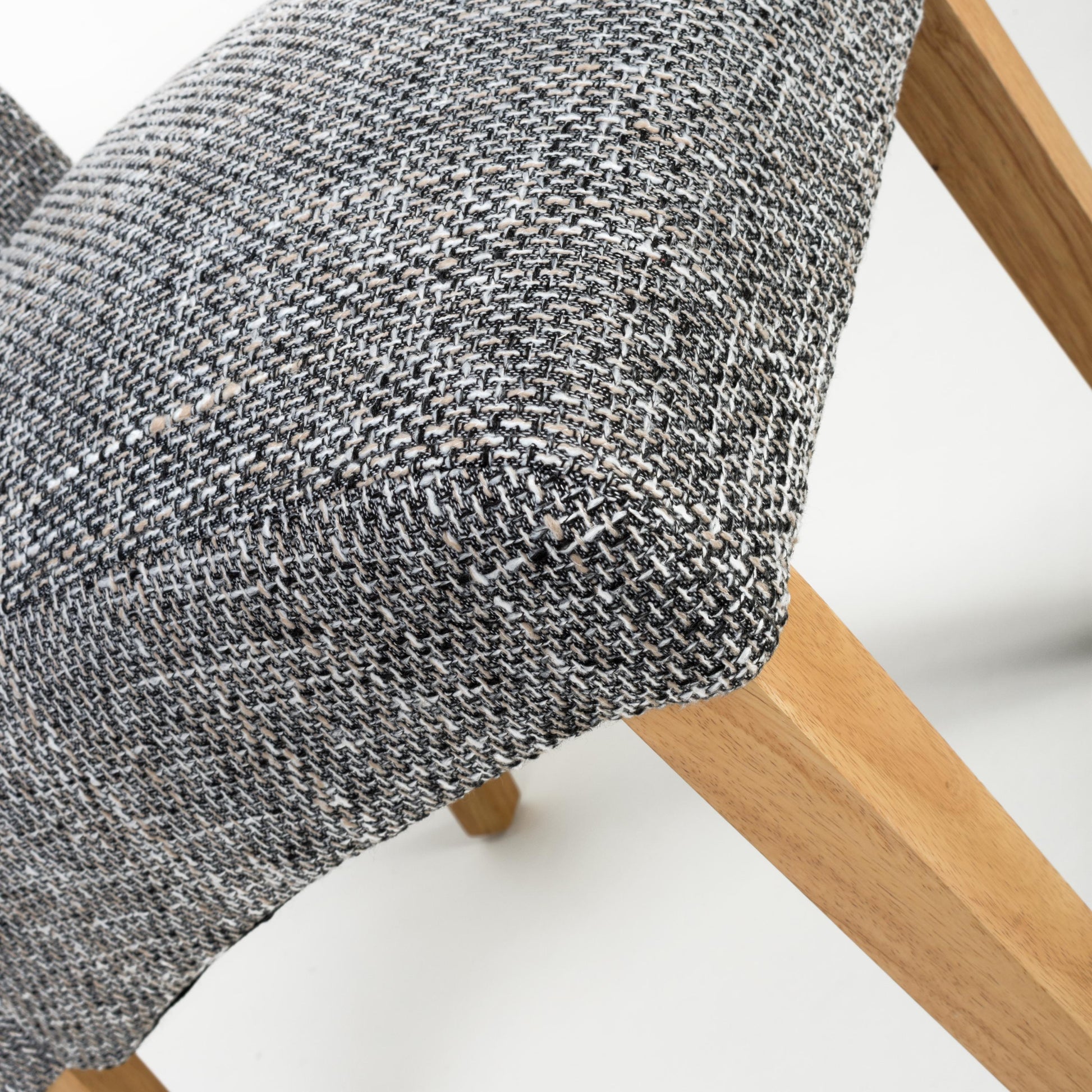 Karta Scroll Back Tweed Grey Dining Chair - Blythe Living