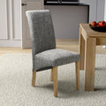 Karta Scroll Back Tweed Grey Dining Chair - Blythe Living