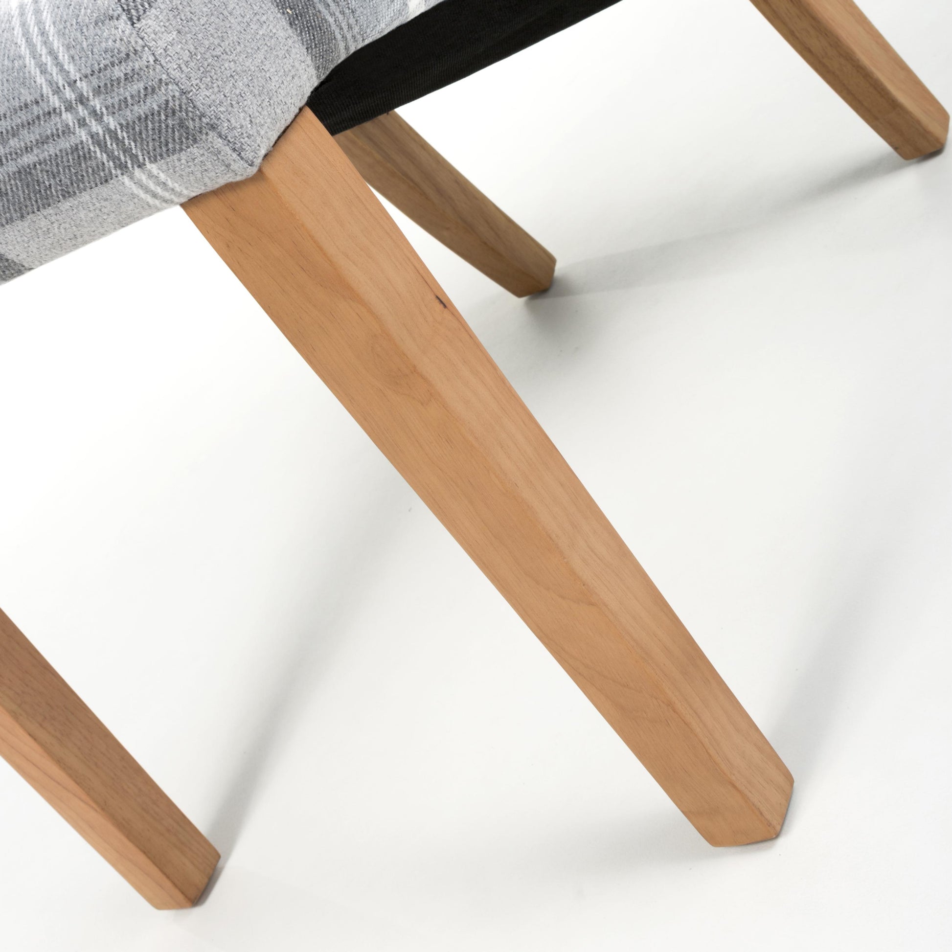 Karta Scroll Back Check Grey Dining Chair - Blythe Living