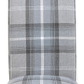 Karta Scroll Back Check Grey Dining Chair - Blythe Living