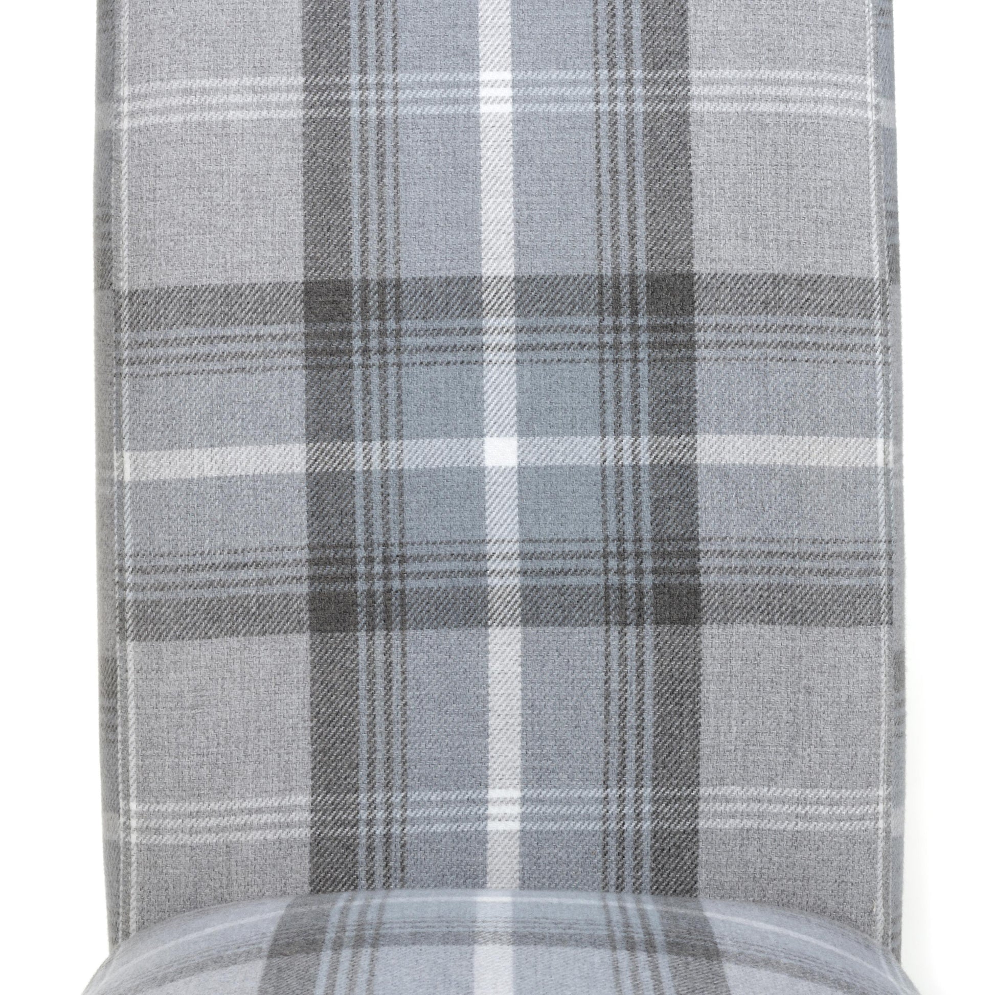 Karta Scroll Back Check Grey Dining Chair - Blythe Living