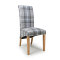 Karta Scroll Back Check Grey Dining Chair - Blythe Living