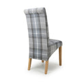 Karta Scroll Back Check Grey Dining Chair - Blythe Living