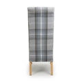Karta Scroll Back Check Grey Dining Chair - Blythe Living