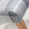 Karta Scroll Back Check Grey Dining Chair - Blythe Living