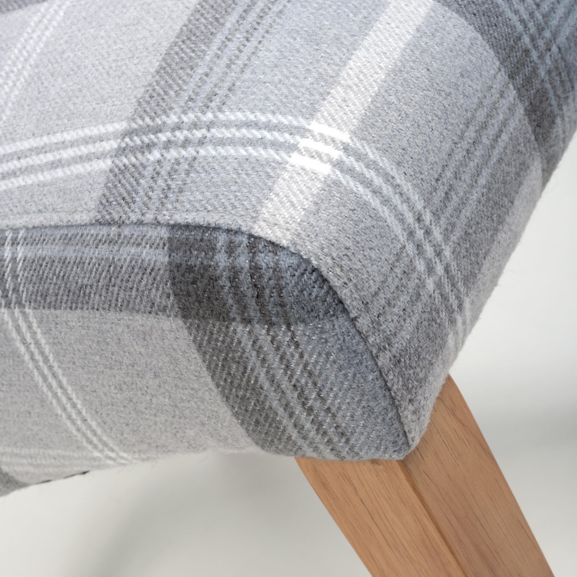 Karta Scroll Back Check Grey Dining Chair - Blythe Living