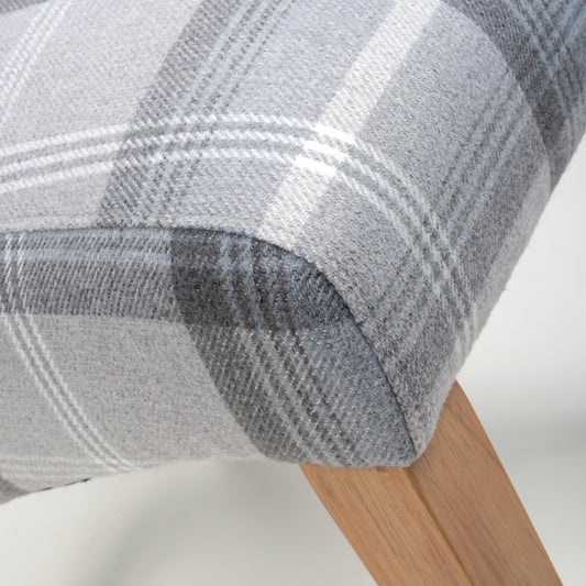 Karta Scroll Back Check Grey Dining Chair - Blythe Living