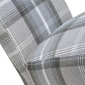 Karta Scroll Back Check Grey Dining Chair - Blythe Living