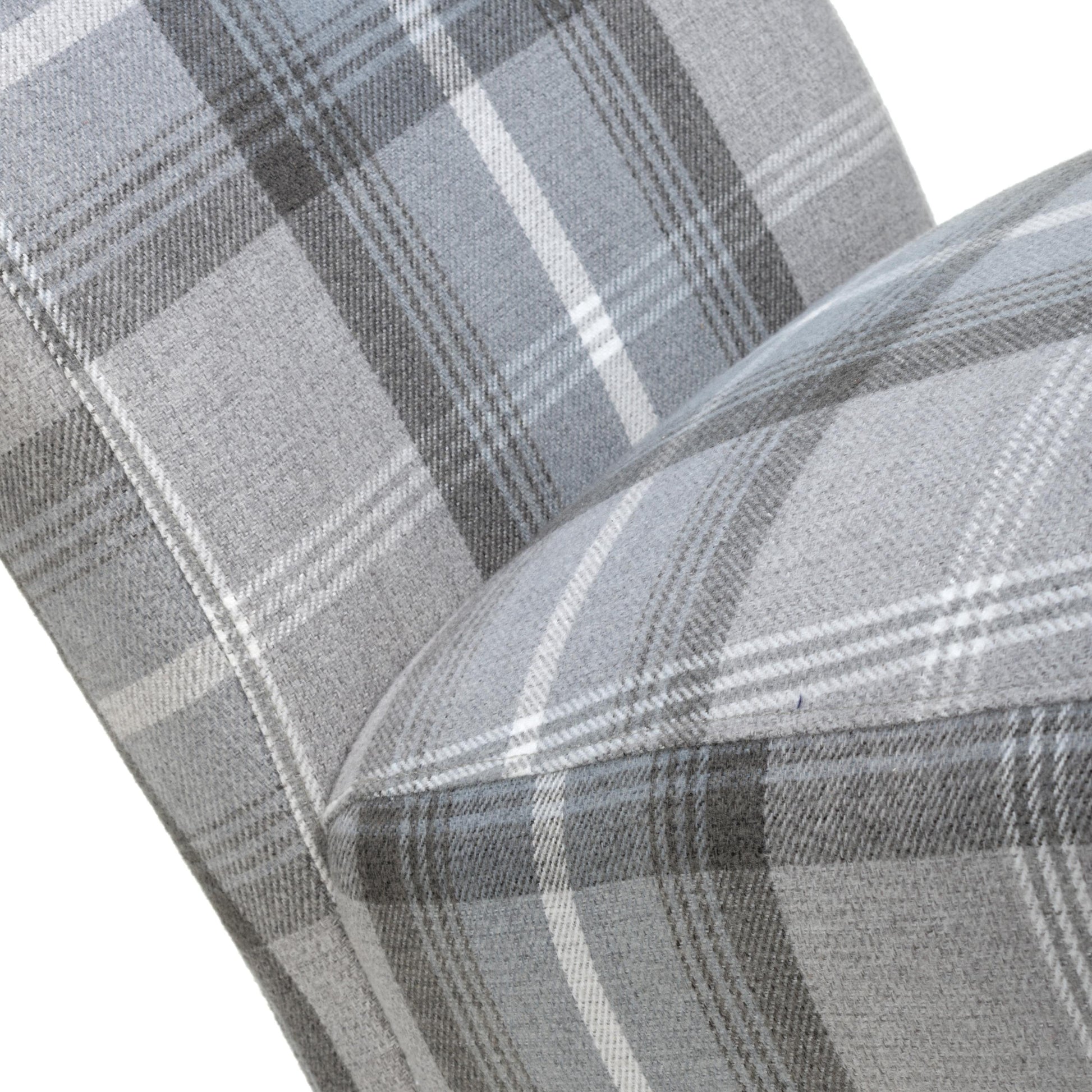 Karta Scroll Back Check Grey Dining Chair - Blythe Living