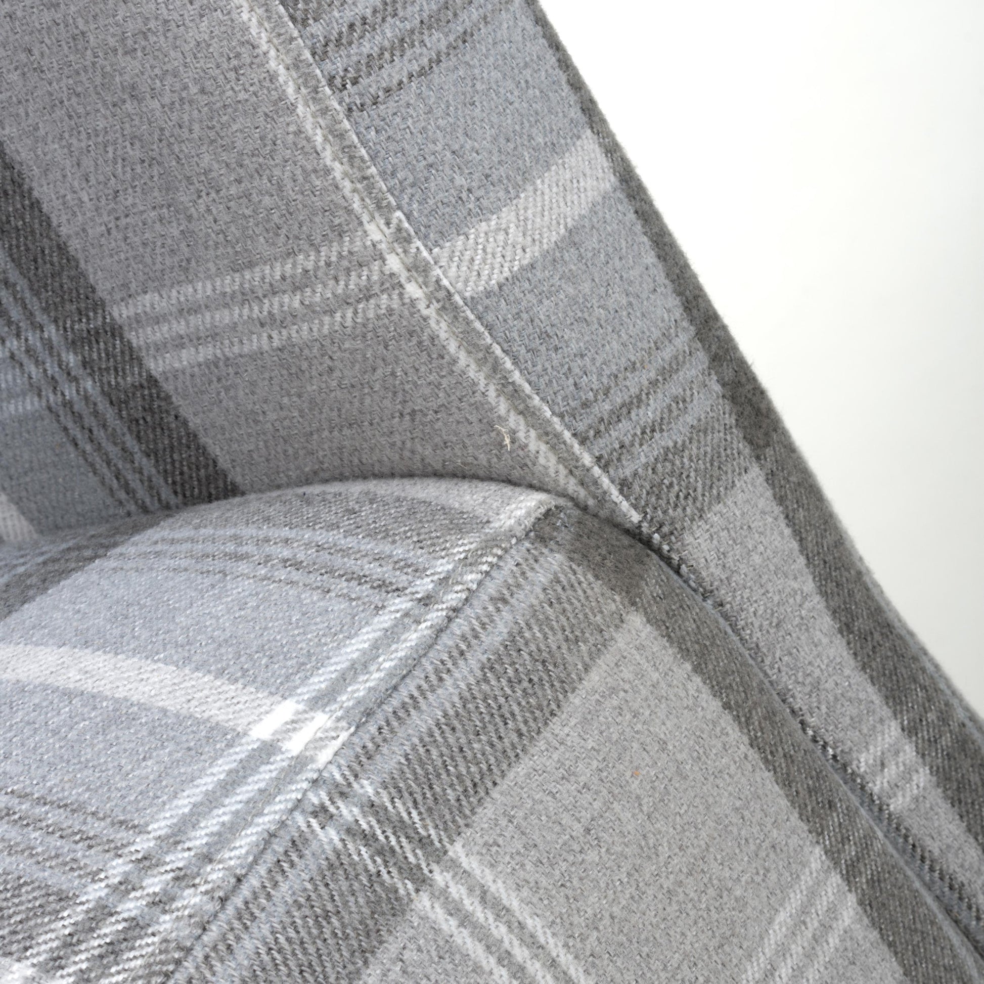 Karta Scroll Back Check Grey Dining Chair - Blythe Living