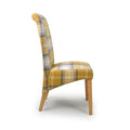 Karta Scroll Back Check Yellow Dining Chair - Blythe Living