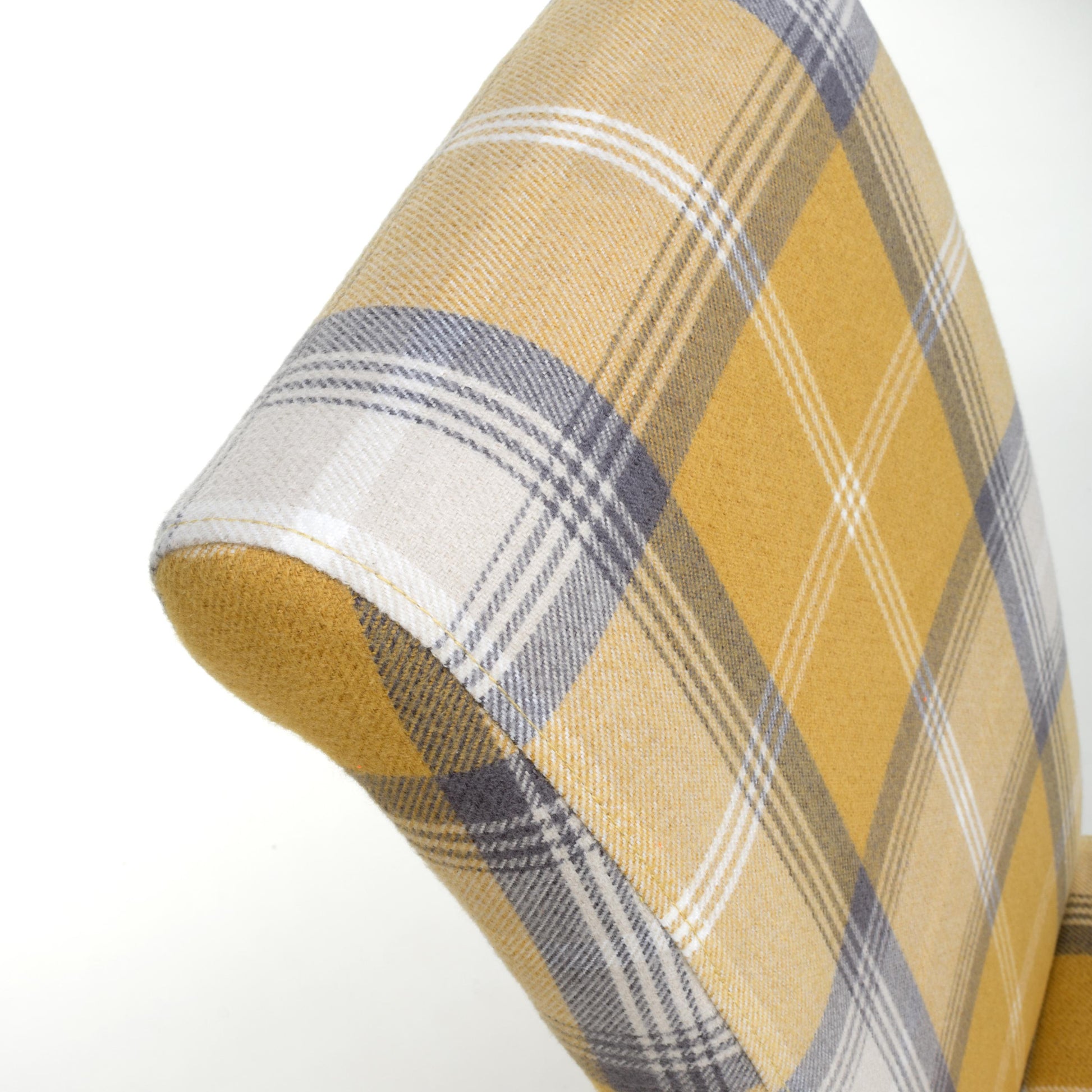 Karta Scroll Back Check Yellow Dining Chair - Blythe Living