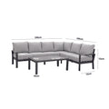 Maze - Vancouver Large Aluminium Corner Sofa Set with Rectangular Coffee Table - Dove Grey - Blythe Living