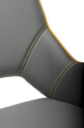Mako Swivel Leather Effect Graphite Grey Dining Chair - Blythe Living