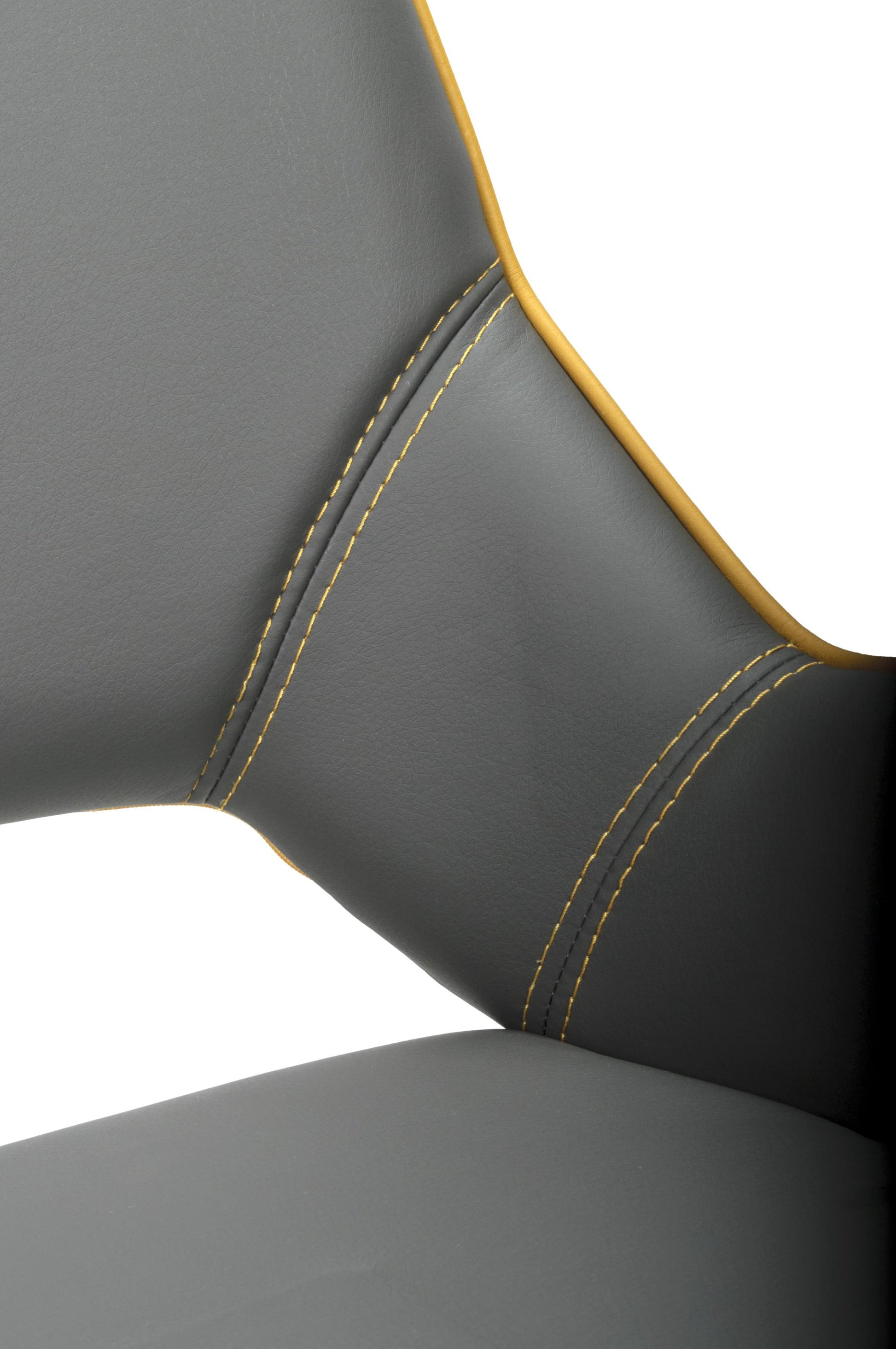 Mako Swivel Leather Effect Graphite Grey Dining Chair - Blythe Living