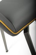 Mako Swivel Leather Effect Graphite Grey Dining Chair - Blythe Living
