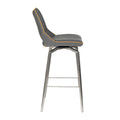 Mako Swivel Leather Effect Graphite Grey Bar Chair - Blythe Living