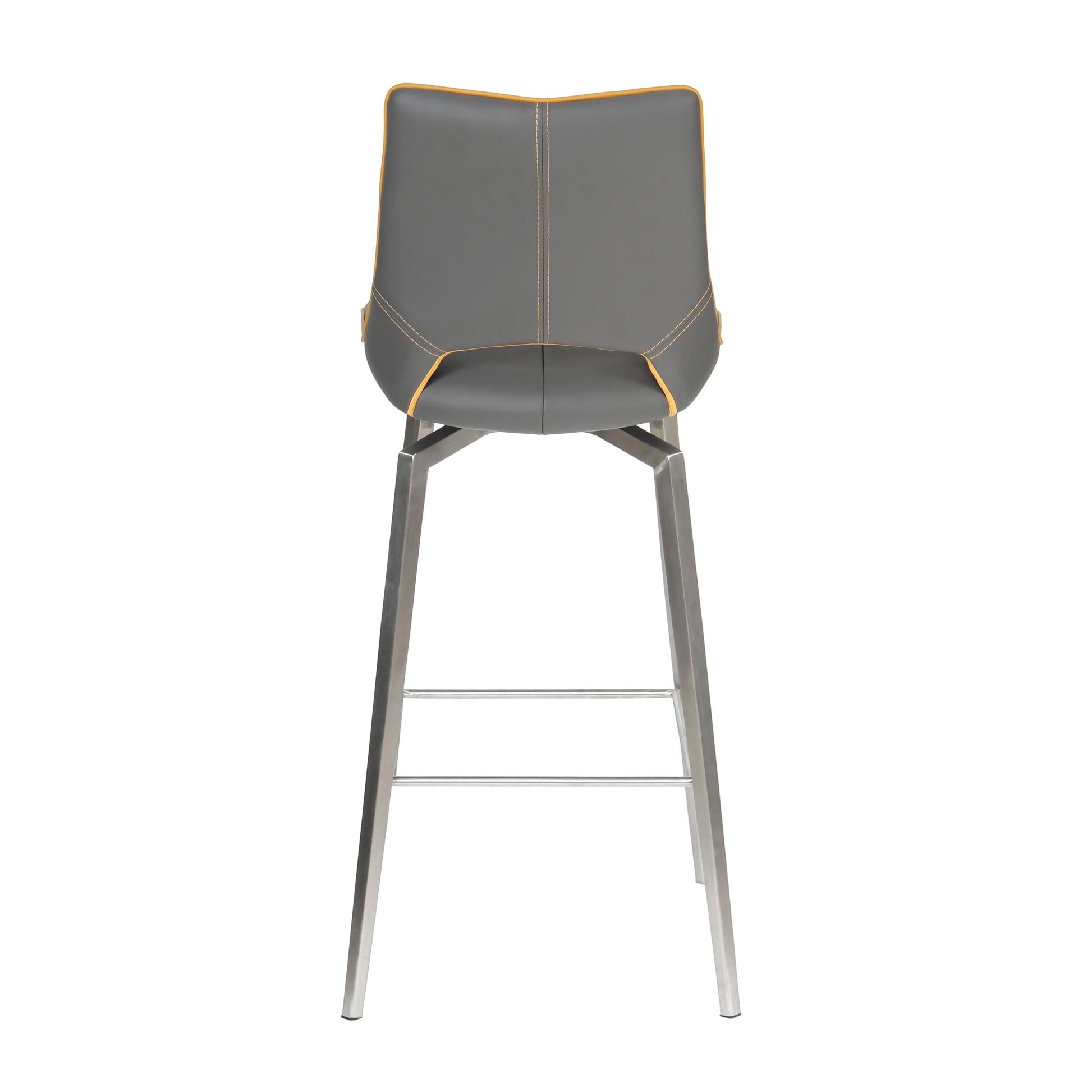 Mako Swivel Leather Effect Graphite Grey Bar Chair - Blythe Living