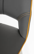 Mako Swivel Leather Effect Graphite Grey Bar Chair - Blythe Living