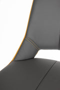 Mako Swivel Leather Effect Graphite Grey Bar Chair - Blythe Living