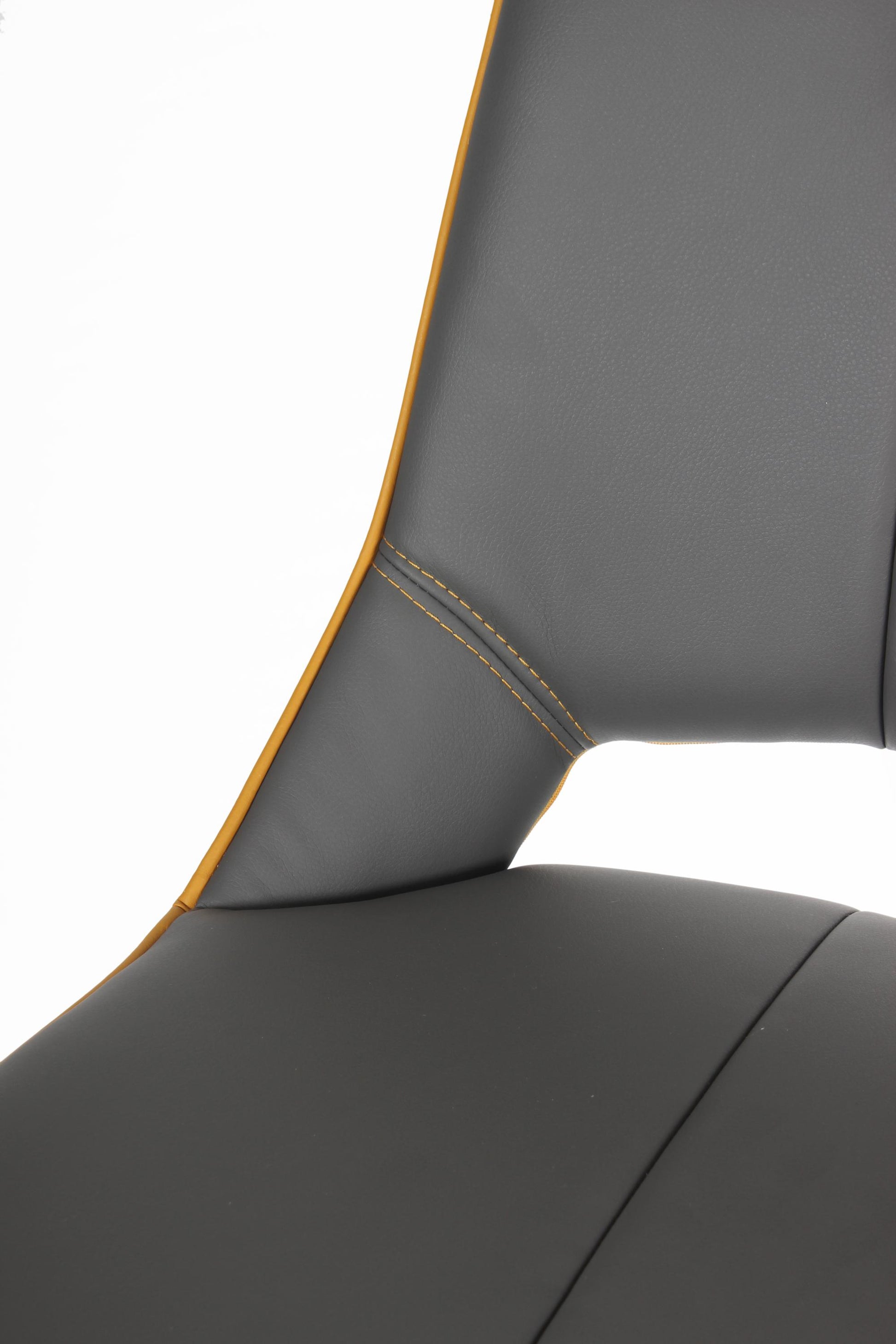 Mako Swivel Leather Effect Graphite Grey Bar Chair - Blythe Living