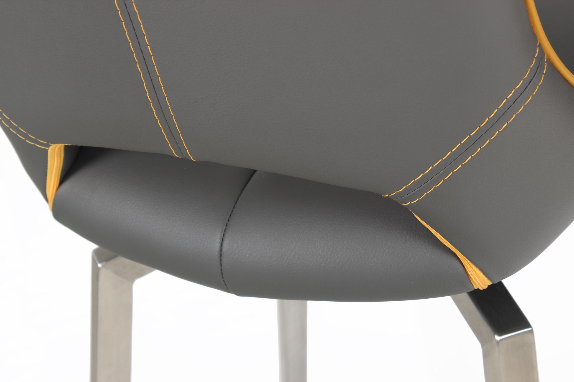 Mako Swivel Leather Effect Graphite Grey Bar Chair - Blythe Living