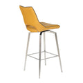 Mako Swivel Leather Effect Yellow Bar Chair - Blythe Living