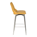 Mako Swivel Leather Effect Yellow Bar Chair - Blythe Living