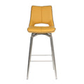 Mako Swivel Leather Effect Yellow Bar Chair - Blythe Living