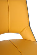 Mako Swivel Leather Effect Yellow Bar Chair - Blythe Living